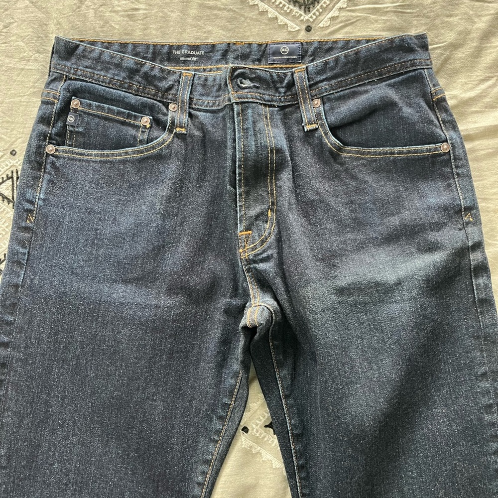 AG Adriano Goldschmied Dark Blue Straight Jeans - The Graduate - 34x32